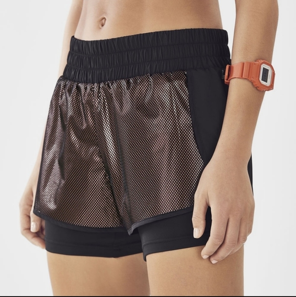 Fabletics Pants - Fabletics | Demi Lovato Rose Gold Running Shorts